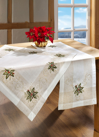 Weihnachtliche Raum und Tisch-Accessoires mit dezentem Dessin