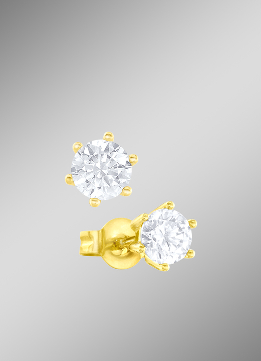 mit Diamanten - Ohrstecker mit Brillanten, in Farbe  Ansicht 1
