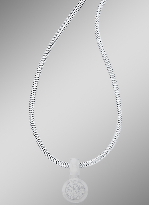 ohne Steine / mit Zirkonia - Schlangenkette, in Farbe