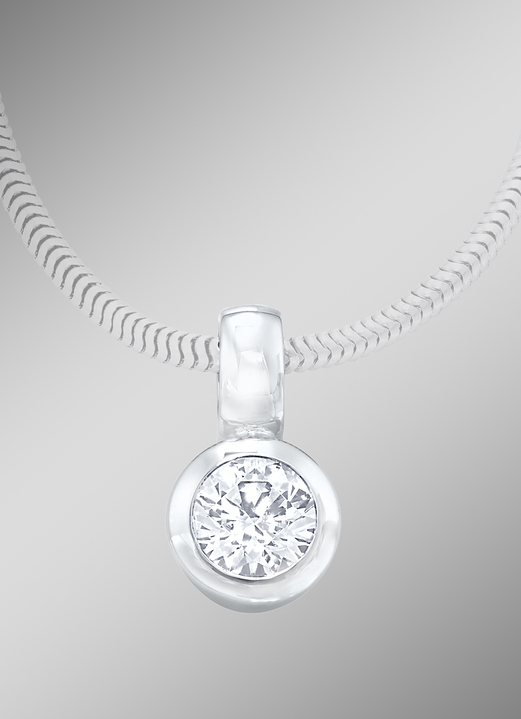 mit Diamanten - Solitär-Anhänger mit Brillant, in Farbe