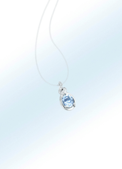 Anhänger - Moderner Anhänger mit Blautopas und echt Weißtopas, in Farbe