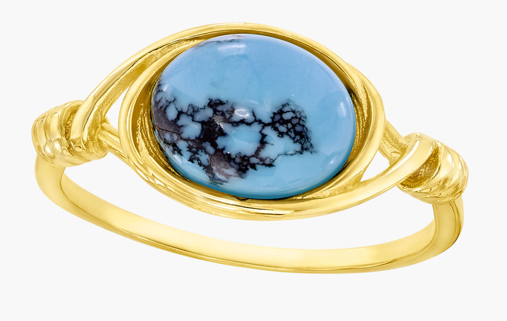 mit Edelsteinen - Edle Unikate: Damenring mit Türkis, beh., und mit Matrix, in Größe 160 bis 220, in Farbe  Ansicht 2