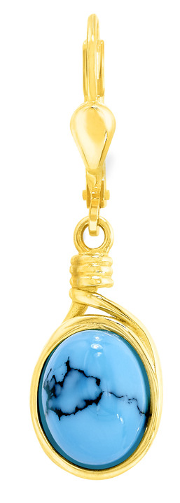 mit Edelsteinen - Edle Unikate: Ohrringe mit Türkis, beh., und mit Matrix, in Farbe  Ansicht 2