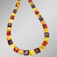 Halsketten & Armbänder - Tolle Halskette mit echten bunten Bernstein-Quadraten, in Farbe  – Ansicht 1
