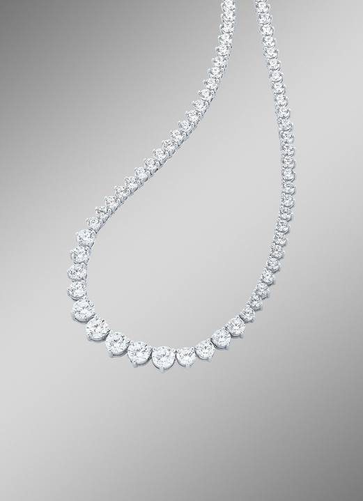 Halsketten & Armbänder - Halskette mit funkelnden synth. Zirkonia, in Farbe  Ansicht 1