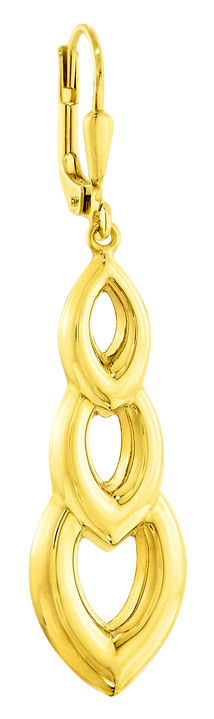 ohne Steine / mit Zirkonia - Bezaubernde Ohrringe aus Gold, in Farbe  Ansicht 2