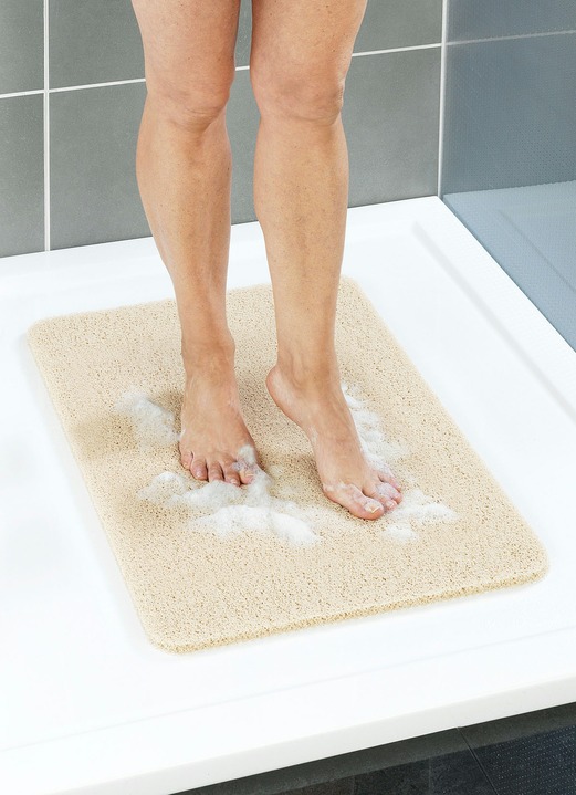 Hilfsmittel - Wellness Fußmatte: Füße waschen – ohne Bücken, in Farbe BEIGE, in Ausführung Maße:ca. 40x60 cm Ansicht 1