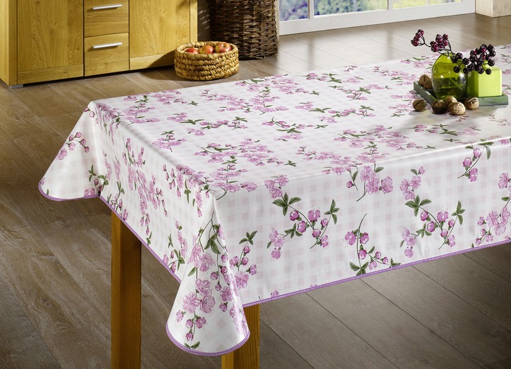 Gartentischdecken - Hochwertige und pflegeleichte Wachstuch-Tischdecken, in Größe 108 (Mitteldecke, 80/ 80 cm) bis 170 (Tischdecke oval, 155/220 cm), in Farbe ROSÉ Ansicht 1