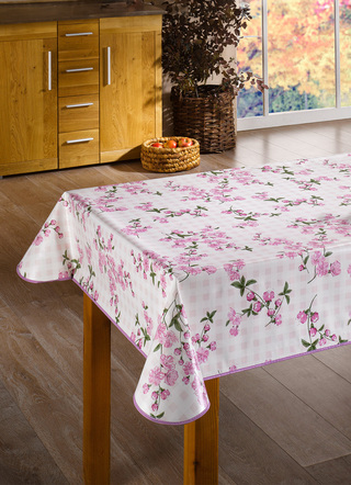 Gartentischdecken - Hochwertige und pflegeleichte Wachstuch-Tischdecken, in Größe 108 (Mitteldecke, 80/ 80 cm) bis 170 (Tischdecke oval, 155/220 cm), in Farbe HELLGELB – Farbe ROSÉ – Ansicht 