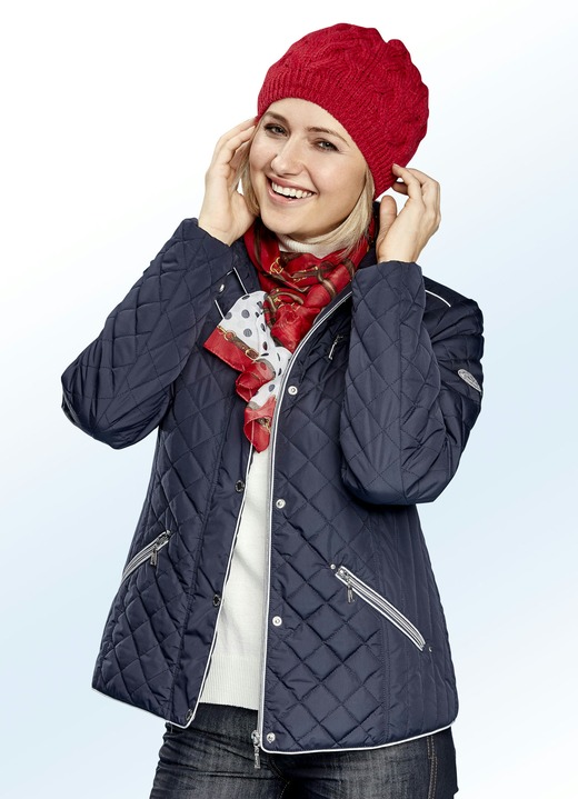 Jacken, Mäntel, Blazer - Jacke mit Steh-Umlegekragen Jacken, Mäntel, Blazer - Jacke mit Steh-Umlegekragen, in Größe 036 bis 052, in Farbe NAVY