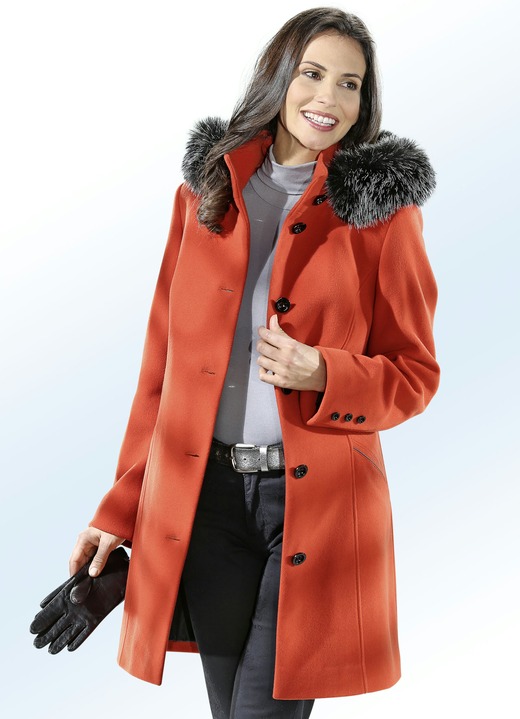 Jacken, Mäntel, Blazer - Longjacke mit Knopfleiste , in Größe 038 bis 054, in Farbe KORALLE Ansicht 1