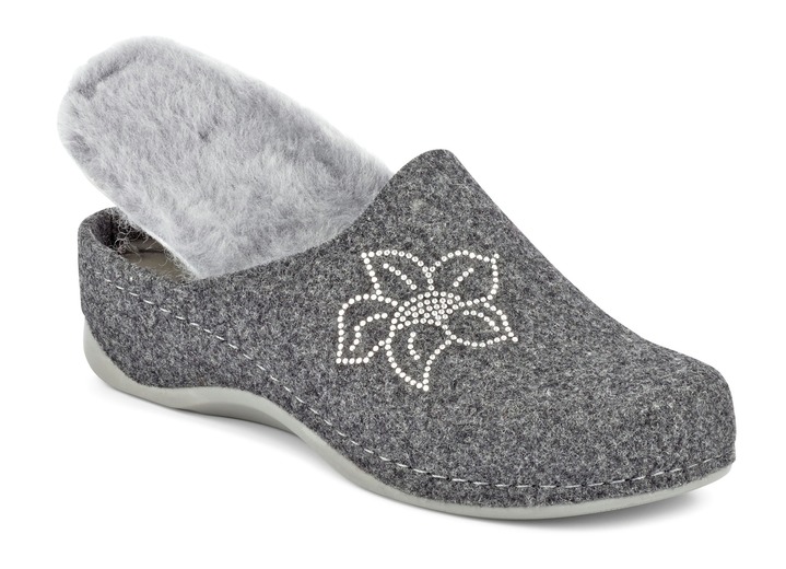 Hausschuhe - Mubb, gefütterte Damen-Hausschuhe, Weite H, mit Lammfell, in Größe 036 bis 042, in Farbe ANTHRAZIT Ansicht 2