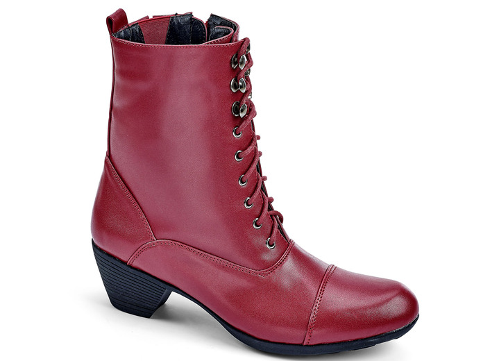 Stiefel & Stiefeletten - Schnür-Stiefelette mit Warmfutter, in Größe 037 bis 042, in Farbe ROT