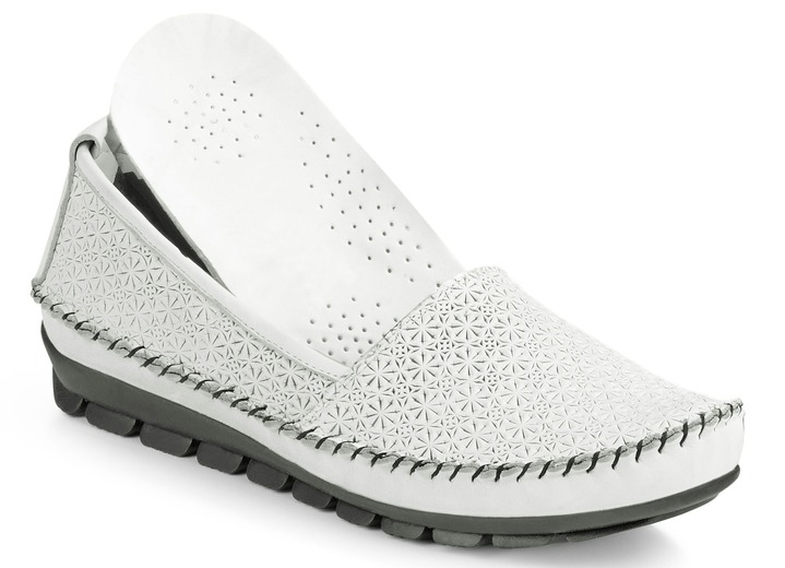 Komfortschuhe - Gemini Mokassin-Slipper mit toller Prägung, in Größe 036 bis 042, in Farbe JEANSBLEU Ansicht 4