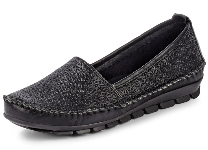 Komfortschuhe - Gemini Mokassin-Slipper mit toller Prägung, in Größe 036 bis 042, in Farbe JEANSBLEU Ansicht 5