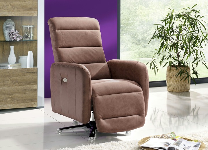 TV- & Relaxsessel - Relax-Sessel mit Metallgestell in Chrom-Optik, in Farbe BRAUN Ansicht 1