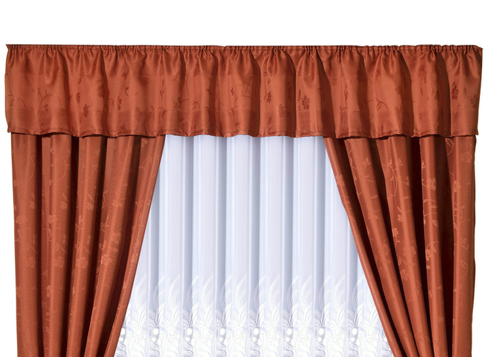 Klassisch - Querbehang mit edlem Glanz. Ansicht 5 Klassisch - Querbehang mit edlem Glanz., in Größe 830 (H35xB200 cm) bis 844 (H35xB750 cm), in Farbe NATUR Ansicht 5