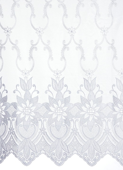 - Fensterdekoration mit Universalschienenband, in Größe 123 (Blumenfenster-Store H105xB300 cm) bis 301 (Langstore H245xB750 cm), in Farbe WEISS Ansicht 2