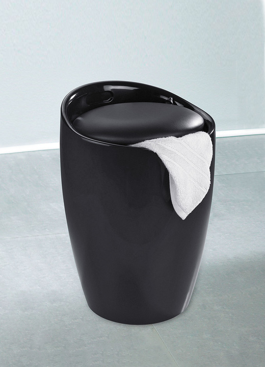 Badmöbel - Sitzhocker mit Stauraum Ansicht 4 Badmöbel - Sitzhocker mit Stauraum, in Farbe WEISS Ansicht 4