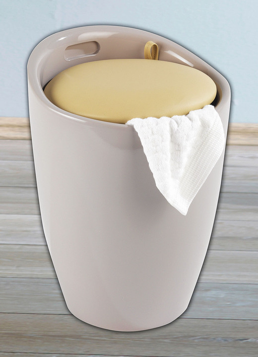 Badmöbel - Sitzhocker mit Stauraum Ansicht 6 Badmöbel - Sitzhocker mit Stauraum, in Farbe WEISS Ansicht 6