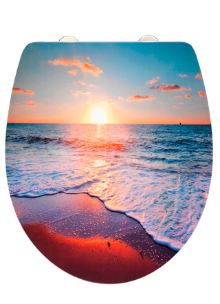 WC-Sitz mit eindrucksvollem Motiv Sonnenuntergang am Meer