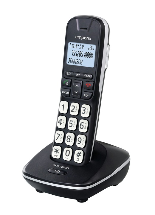 - Emporia Großtasten-Telefon, in Farbe SCHWARZ-SILBER, in Ausführung Großtasten-Telefon