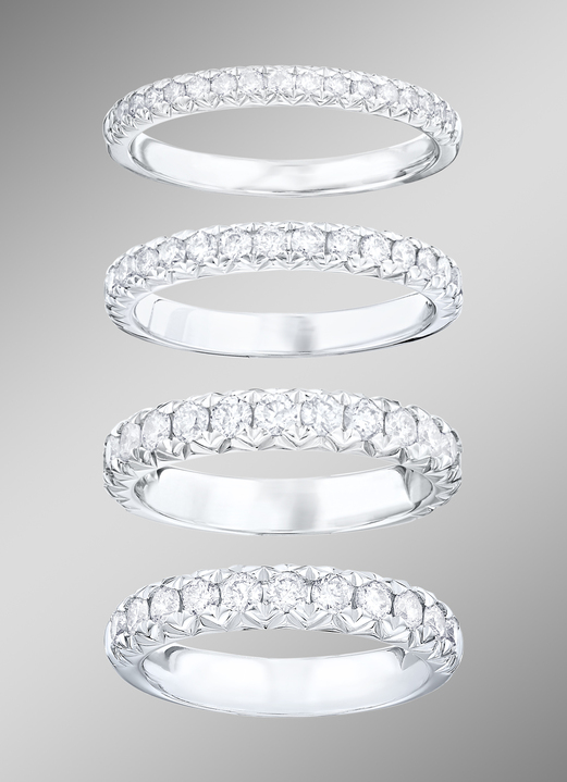 mit Diamanten - Memoire-Brillantring in verschiedenen Karatgewichten, in Größe 160 bis 220, in Farbe  Ansicht 2