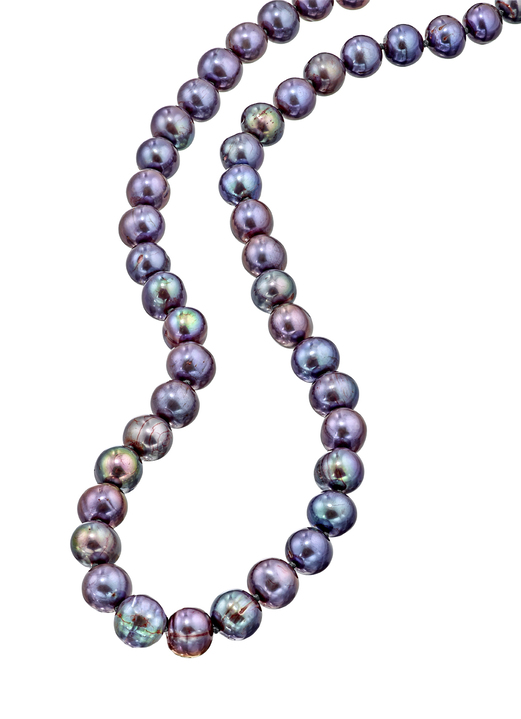 Schmuck & Uhren - Süsswasser-Zuchtperlenkette: Ein Schmuckstück für die Ewigkeit, in Farbe , in Ausführung Perlen tahitifarben Ansicht 3