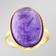 mit Edelsteinen - Damenring mit echt Amethyst-Cabochon, in Größe 160 bis 220, in Farbe  – Ansicht 1