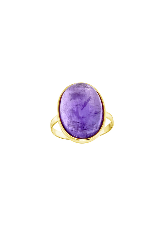 mit Edelsteinen - Damenring mit echt Amethyst-Cabochon, in Größe 160 bis 220, in Farbe  Ansicht 2