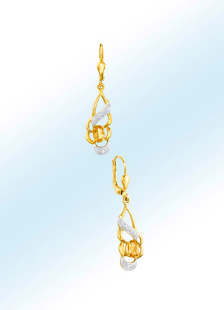 Ohrringe mit Citrin und 2 Diamanten