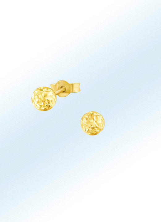 ohne Steine / mit Zirkonia - Diamantierte Ohrstecker, in Farbe , in Ausführung ø 4,0 mm Ansicht 1