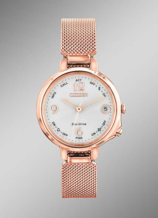 Funk-Solaruhren - Eco-Drive-Bluetooth-Damenuhr der Marke Citizen, in Farbe ROSA