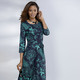 Freizeitkleider - Kleid mit Bindegürtel in Schlupfform – Farbe NACHTBLAU-TÜRKIS Freizeitkleider - Kleid mit Bindegürtel in Schlupfform, in Größe 036 bis 052, in Farbe NACHTBLAU-TÜRKIS