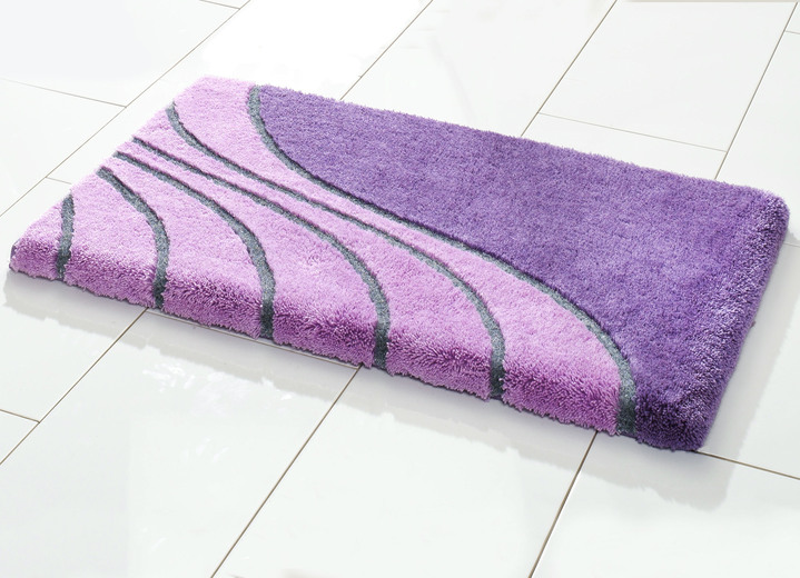 Badgarnituren - Badgarnitur mit Hoch-Tief-Effekt, in Größe 100 (Vorleger halbrund, 50/ 80 cm) bis 112 (WC-Deckelbezug), in Farbe VIOLETT Ansicht 1