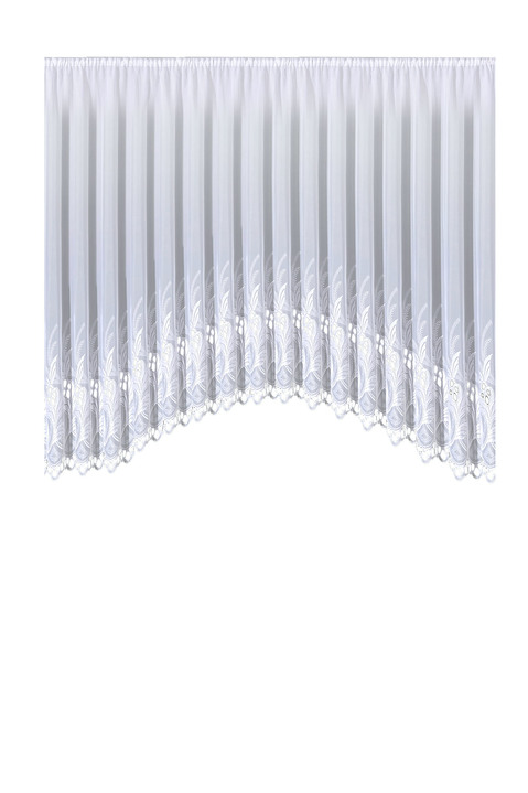 Klassisch - C-Bogen-Store mit hochwertiger Plauener Stickerei, in Größe 065 (H125xB300 cm) bis 167 (H175xB900 cm), in Farbe WEISS Ansicht 3