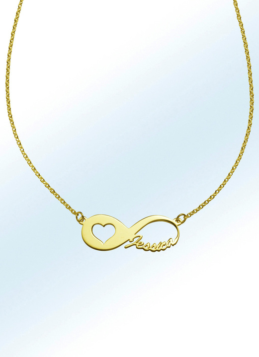 Anhänger - Individuelle Namenskette mit Ihrem Namen, in Farbe , in Ausführung Silber 925/- vergoldet Ansicht 1