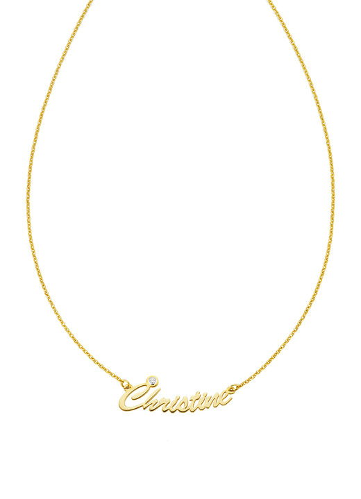 Anhänger - Individuelle Namenskette mit Ihrem Namen aus vergoldetem Silber, in Farbe  Ansicht 2