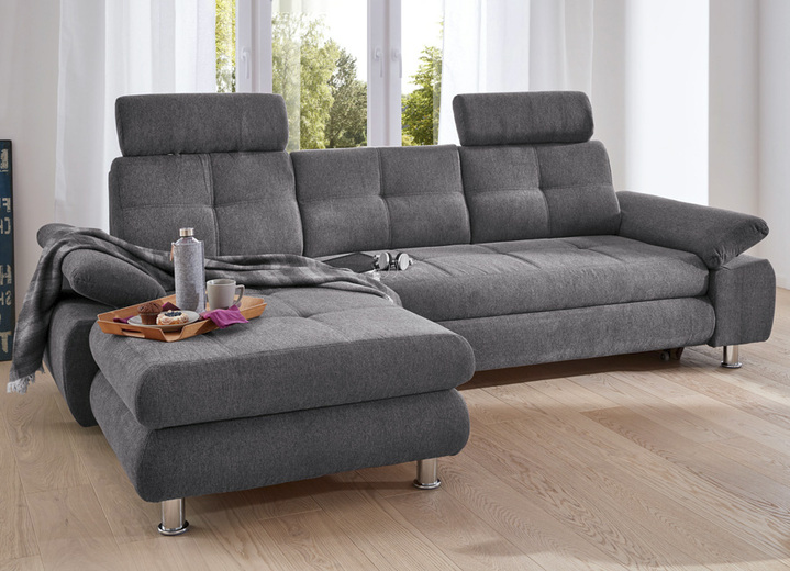 Funktions-Polstermöbel - Formschöne Polsterecke mit Funktion, in Farbe ANTHRAZIT Ansicht 1