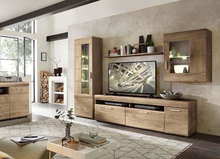 Wohnwand Mit Softclose Und Glasboden Mit Led Beleuchtung Wohnzimmer Brigitte Hachenburg