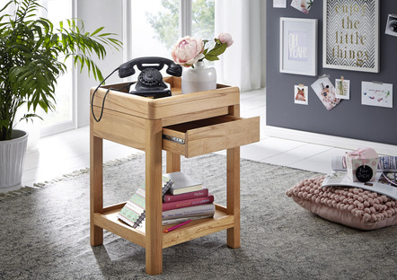 Kleinmöbel - Tisch aus geöltem Massivholz, in Farbe WILDEICHE