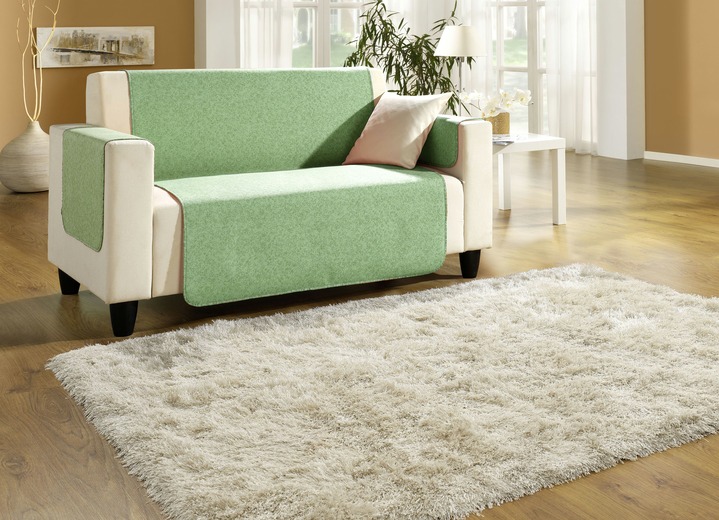 Sessel- & Sofaüberwürfe - Sessel-,Couch- und Armlehnenschoner mit Bandeinfassung, in Größe 101 (Sesselschoner, 50x150 cm) bis 865 (2 Armlehnenschoner, 50x 70 cm), in Farbe NUSS Ansicht 5