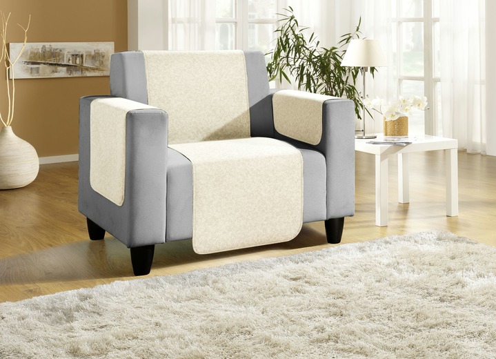 Sessel- & Sofaüberwürfe - Sessel-,Couch- und Armlehnenschoner mit Bandeinfassung, in Größe 101 (Sesselschoner, 50x150 cm) bis 865 (2 Armlehnenschoner, 50x 70 cm), in Farbe NUSS Ansicht 15