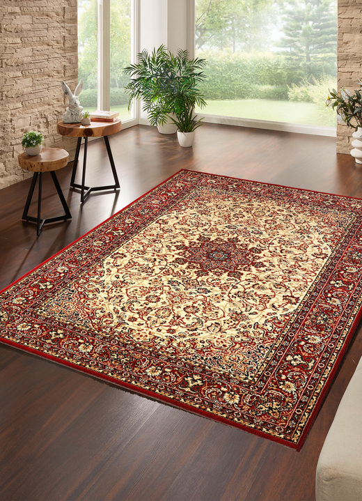 Klassisch - Strapazierfähige Brücken und Teppiche mit besonders hohe Flordichte, in Größe 111 (Brücke, 60x110 cm) bis 252 (Teppich, 165x230 cm), in Farbe ROT MEDAILLON Ansicht 3