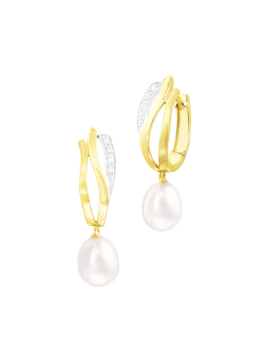 mit Perlen - Creolen mit Süßwasser-Zuchtperle, in Farbe  Ansicht 2