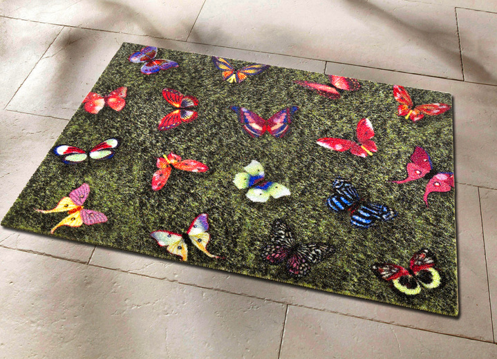 - Fußmatte Schmetterlinge mit rutschhemmender Rückseite, in Farbe BUNT