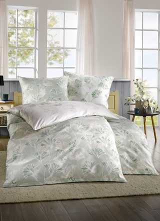 Bettwäschegarnituren - Mako-Satin Bettwäsche-Garnitur, in Größe 111 (40/80 cm + 135/200 cm) bis 115 (80/80 cm + 155/220 cm), in Farbe GRAU