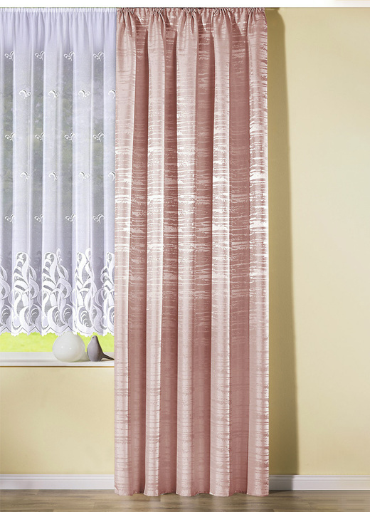 - Übergardine aus Dekostoff, in Größe 358 (H145xB140 cm) bis 456 (H245xB140 cm), in Farbe ROSÉ Ansicht 1