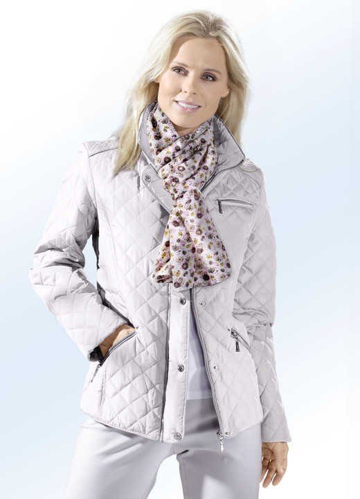Jacken, Mäntel, Blazer - Jacke mit Kontrastpaspelierung Ansicht 2 Jacken, Mäntel, Blazer - Jacke mit Kontrastpaspelierung, in Größe 038 bis 054, in Farbe TAUPE Ansicht 2