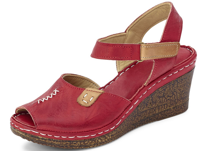 Komfortschuhe - Gemini Sandalette in sommerlichem Design, in Größe 036 bis 041, in Farbe ROT-COGNAC Ansicht 1